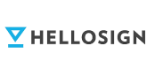 HelloSign company logo with stylized blue checkmark symbol to the left of the text.