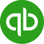 QuickBooks logo with white lowercase q and b letters on a green circular background.